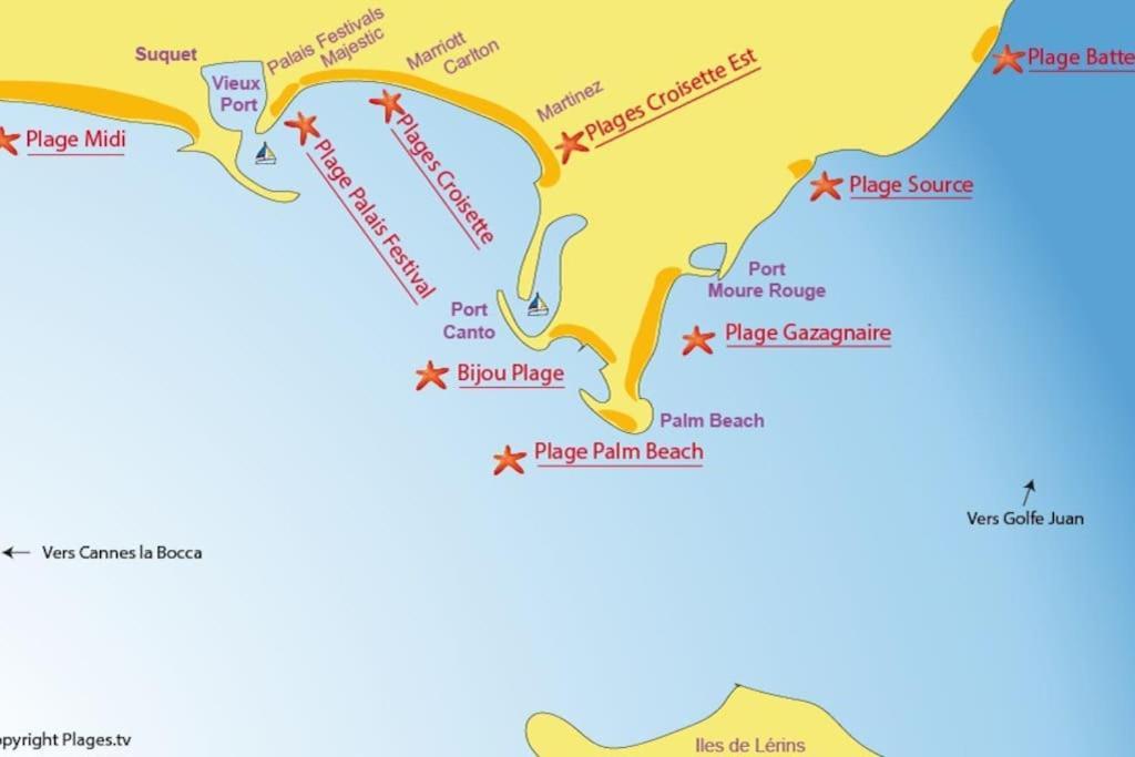 Cannes Palm Beach Parking, Clim, Wifi Plage 2' A Pieds Exterior photo